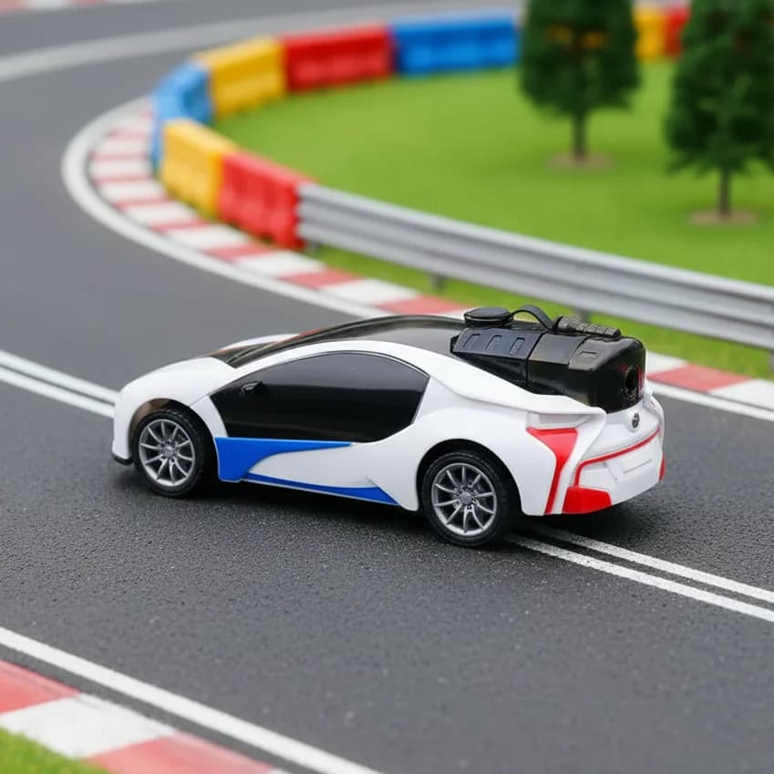 Little Sips White Spray Smoke Remote Control Car โ with Lights, Sound & Smoke Effect | Kids RC Car